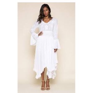 ANTHRO Raga Shelly Bell-Sleeve Asymmetrical Dress